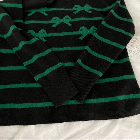 J. Crew Cashmere Crewneck small bow ribbon black - Picture 3 of 6